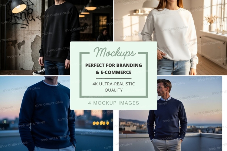 Casual oversized sweater mockup urban lifestyle example image 1