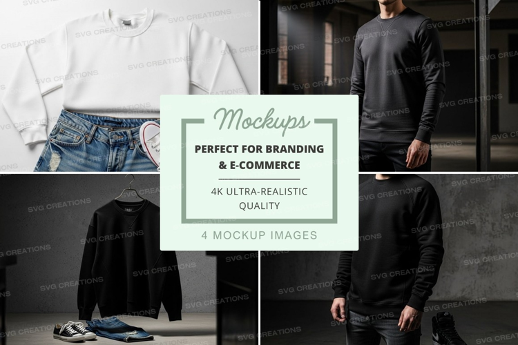 Black long sleeve shirt mockup on mannequin and hanger