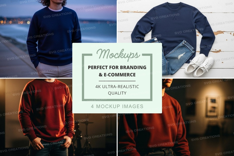 Man casual hoodie mockup on wooden dock by sea