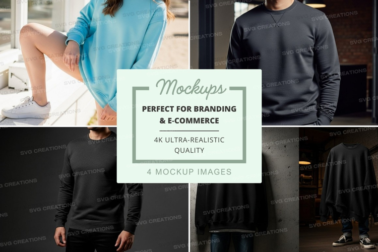 Long sleeve sweater mockup casual lifestyle display