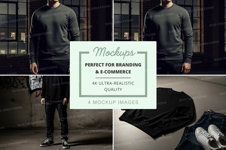 Man casual sweater mockup urban streetwear display