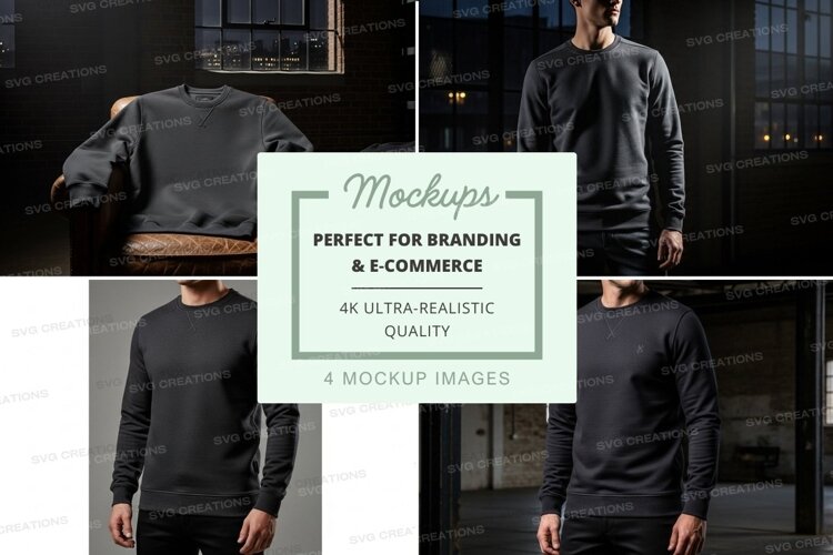 Black long sleeve shirt mockup on mannequin and model example image 1
