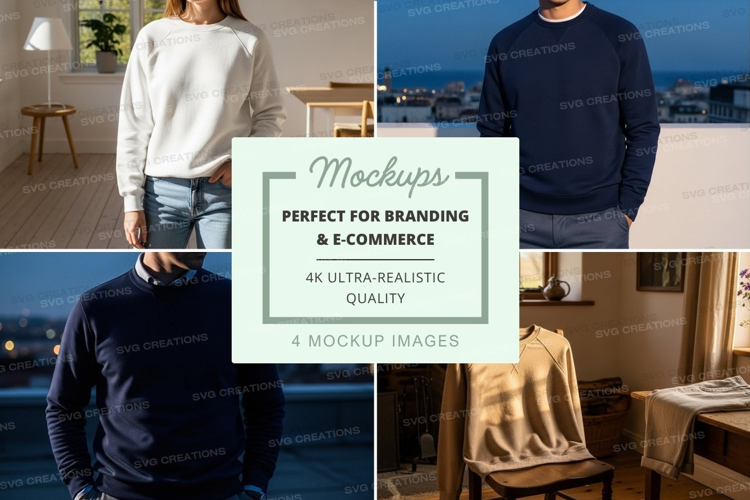 Casual sweater mockup on mannequin city view backdrop