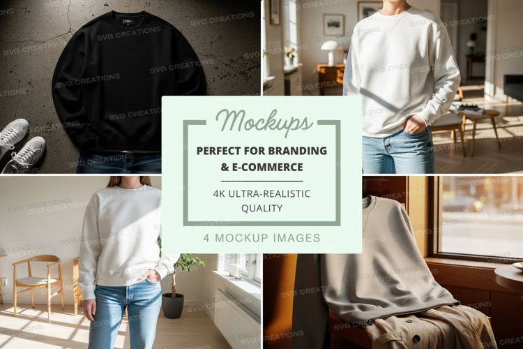 Oversized sweater mockup casual lifestyle indoor display