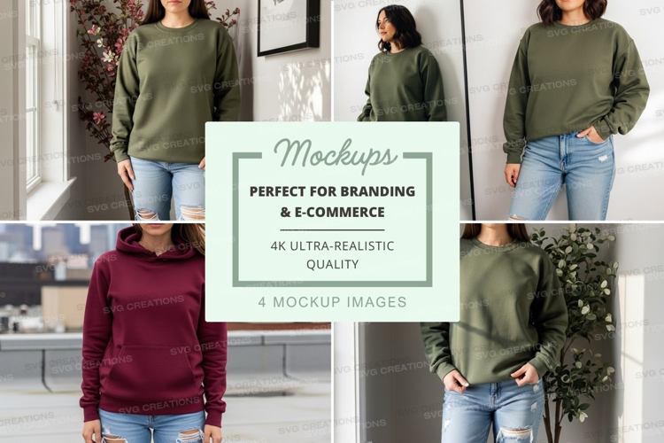 Woman casual sweater mockup urban lifestyle display