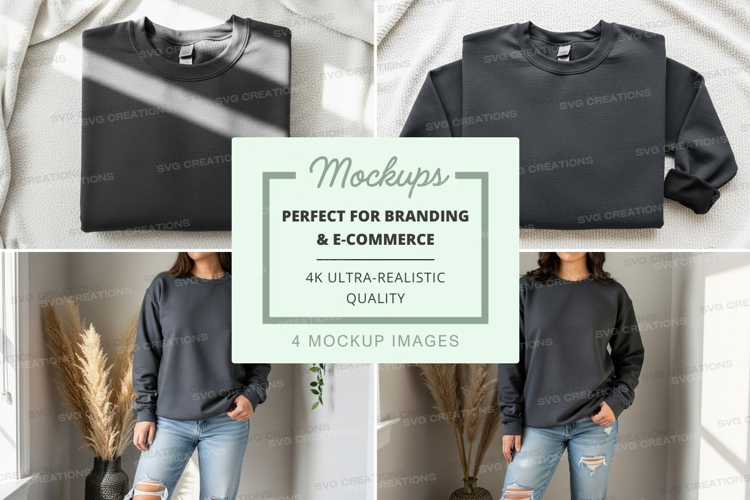 Black hoodie mockup casual wear front back view