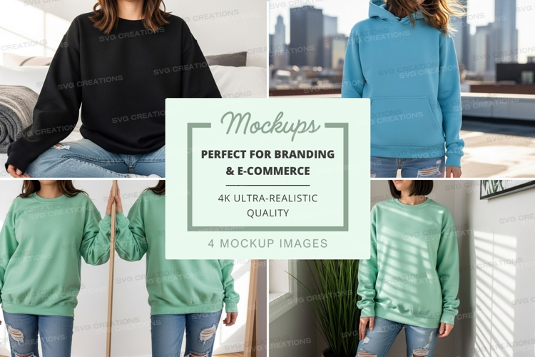 Family mockup hoodies urban city lifestyle casual wear