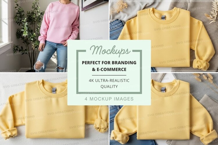 Women's cropped sweatshirt mockup on hanger and model example image 1