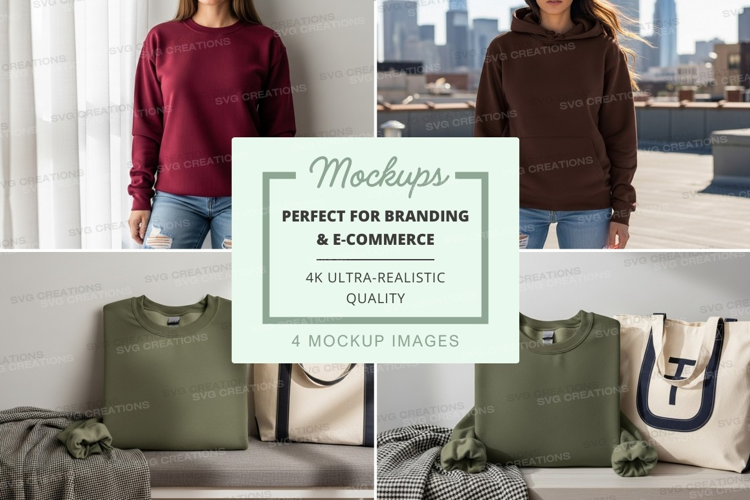 Woman casual hoodie jeans mockup urban lifestyle