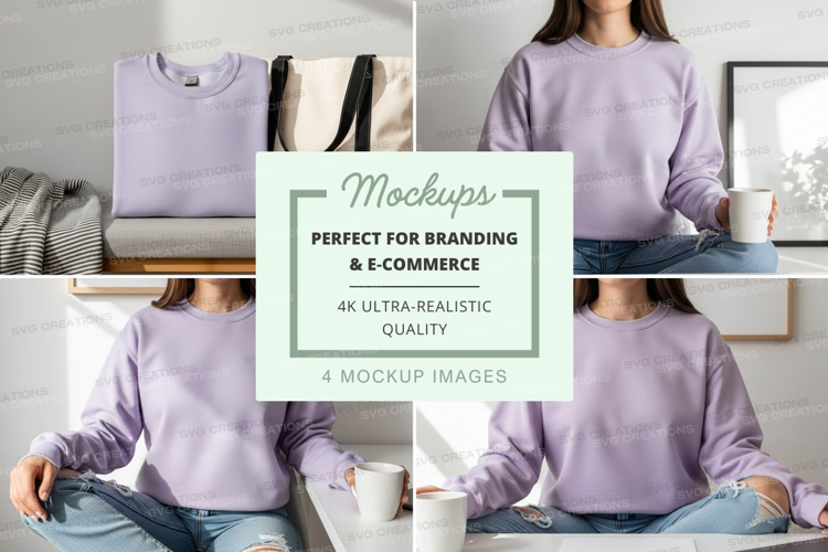 Woman wearing oversized sweater mockup minimalist lifestyle