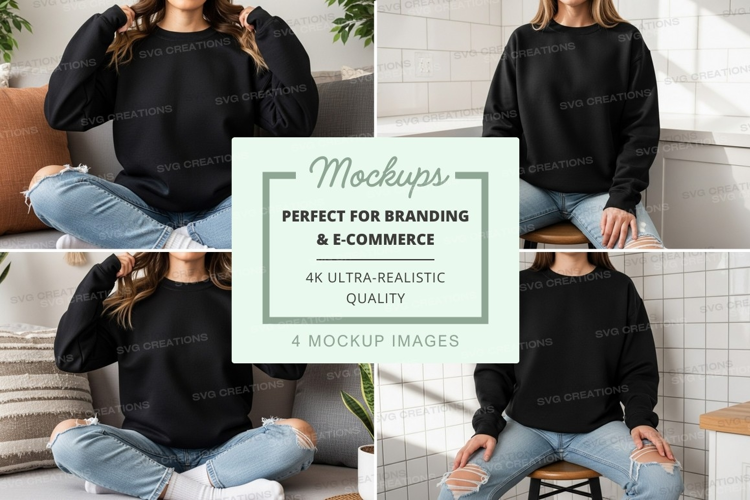 Woman holding mockup tablet in casual home setting black