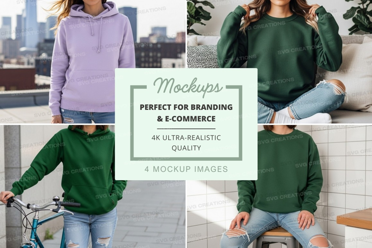 Woman in hoodie mockup urban lifestyle casual outdoor