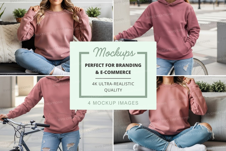 Woman casual hoodie mockup outdoor lifestyle urban relaxedwo