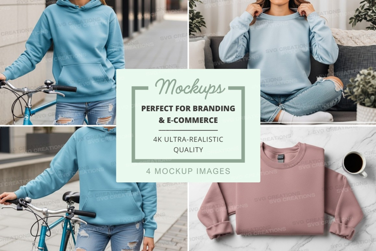 Woman casual hoodie mockup urban lifestyle outdoor