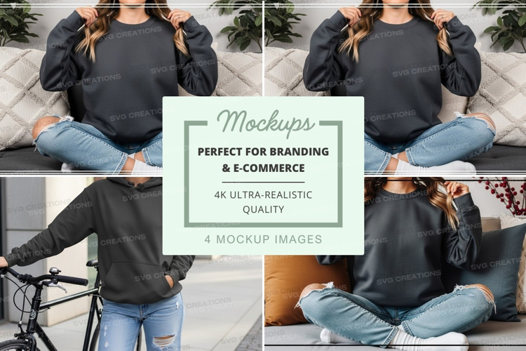 Woman mockup sitting jeans casual urban lifestyle
