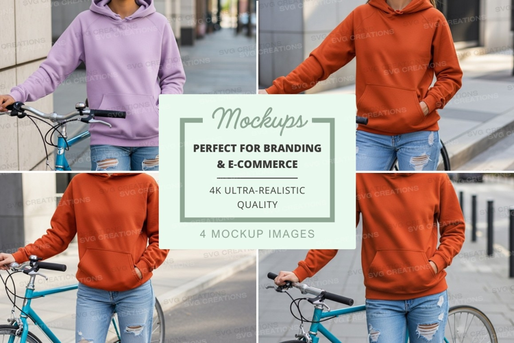 Mother daughter cycling mockup urban lifestyle
