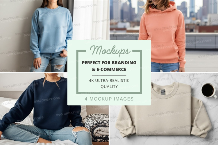 Women casual sweatshirt mockup urban lifestyle minimalist