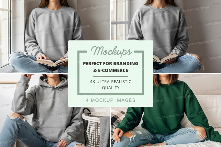 Family reading mockup cozy indoor lifestyle scene
