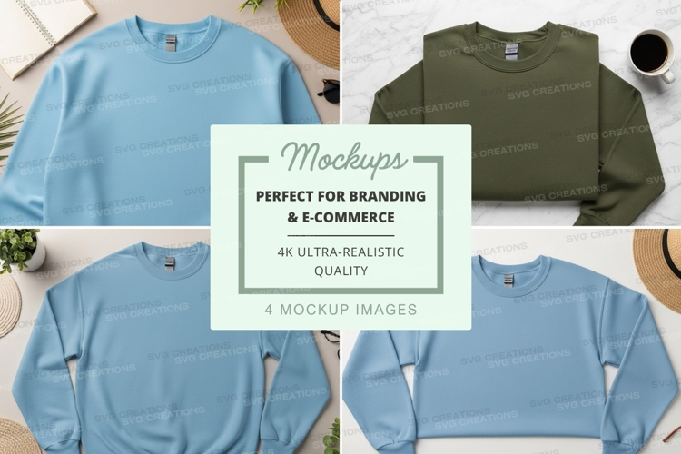 Women's cropped sweatshirt mockup on wooden surface