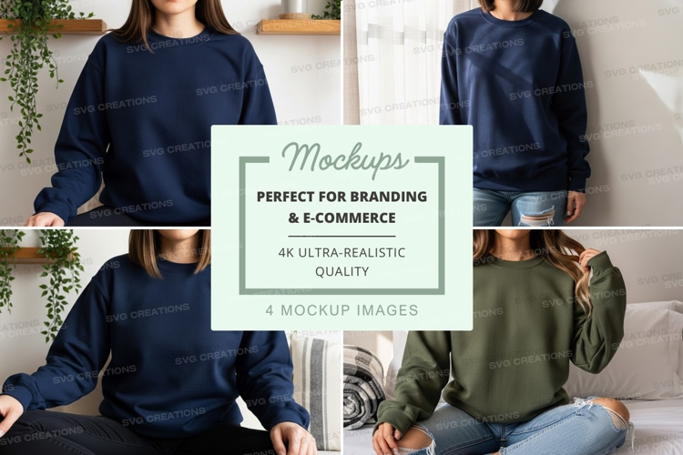 Woman mockup sweater indoor lifestyle casual minimalist