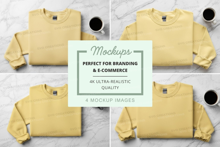 Yellow hoodie mockup flat lay minimalist design template