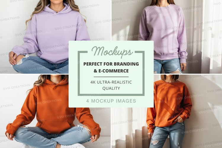 Woman mockup hoodie meditation lifestyle casual mock up