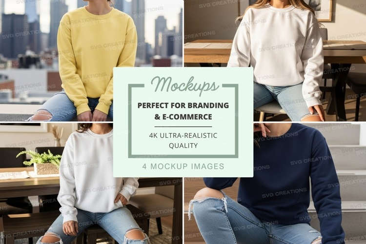 Casual business mockup with city backdrop and diverse models