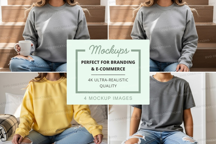 Woman mockup sitting casual clothing lifestyle interior