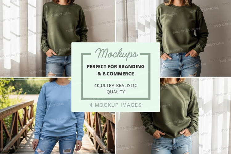 Woman casual sweater mockup outdoor urban lifestyle