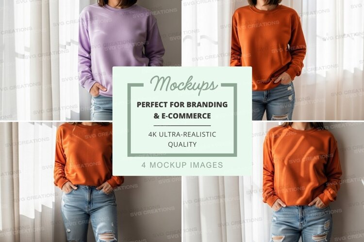 Woman wearing oversized sweater mockup on wall example image 1