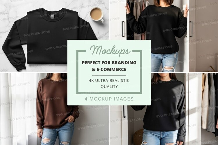 Black hoodie mockup on model and hanger minimalist display example image 1