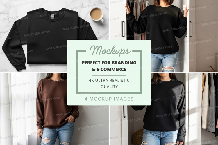 Black hoodie mockup on model and hanger minimalist display