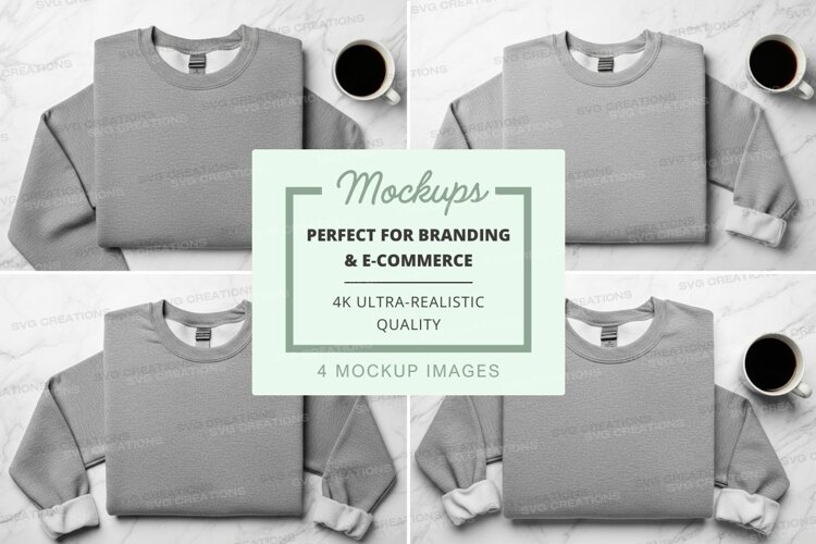 Gray hoodie mockup flat lay minimalist design template example image 1