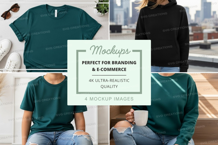 Green t-shirt mockup on person urban lifestyle casual wear