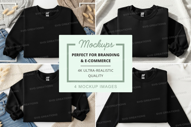 Black sweatshirt mockup on mannequin display
