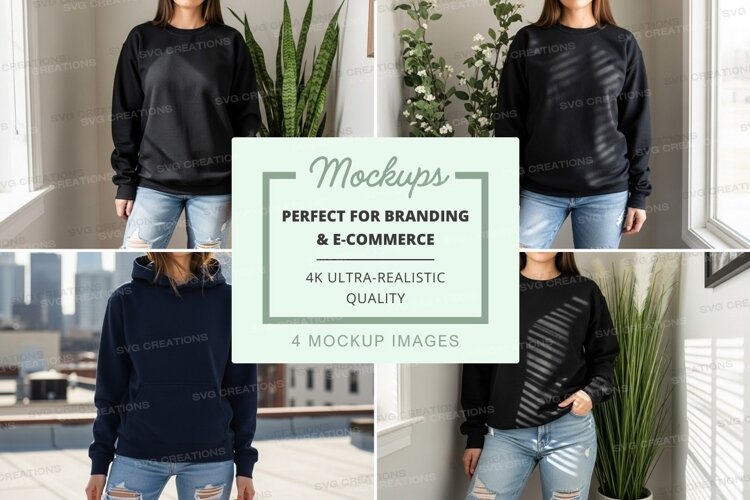 Black hoodie mockup on mannequin urban lifestyle display example image 1