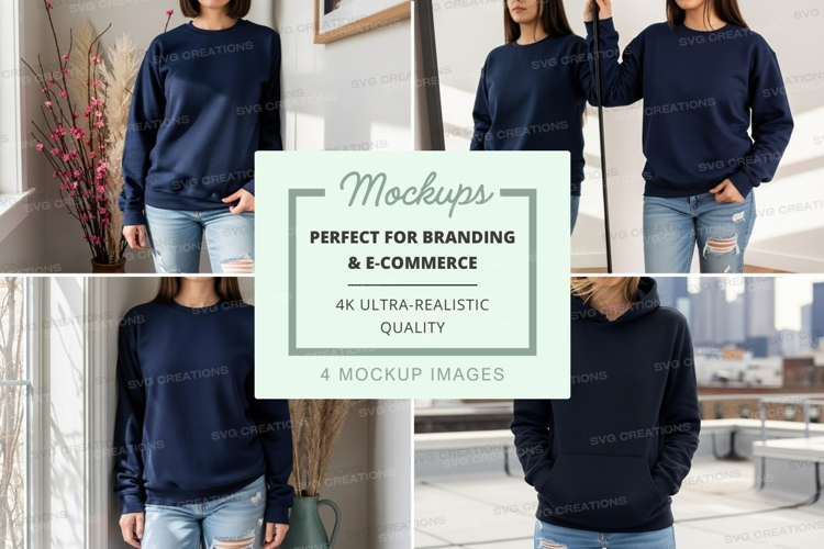 Blue hoodie mockup urban lifestyle casual wear