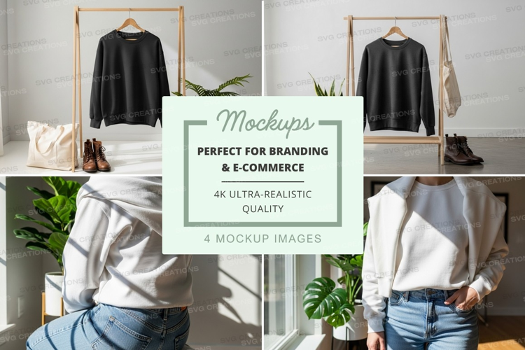 Clothing mockup display minimalist indoor setup
