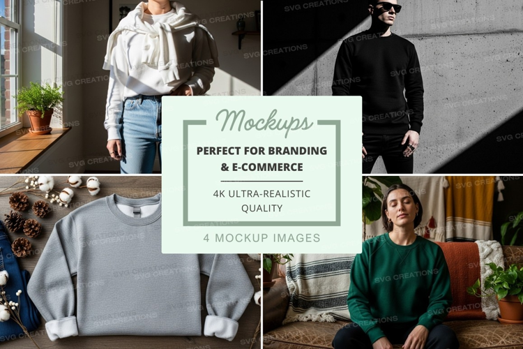 Oversized sweater mockup cozy indoor lifestyle display