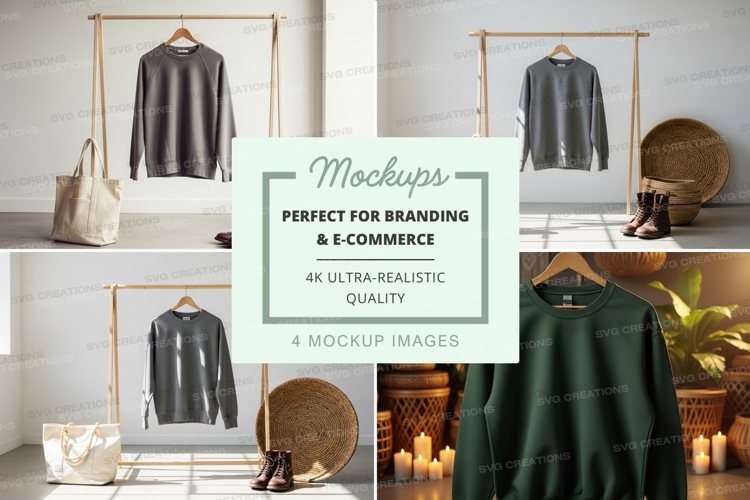 Clothing mockup display minimalist wooden hangers shop