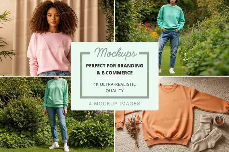 Woman and man clothing mockup outdoor lifestyle display