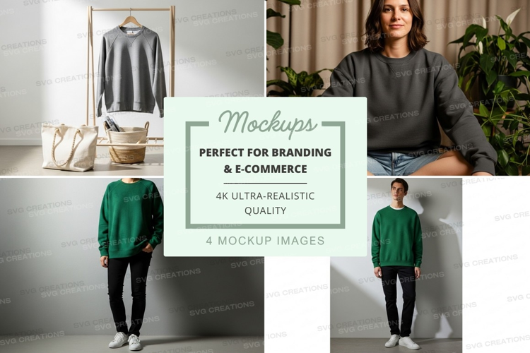 Clothing mockup model posing in minimalist studio setup