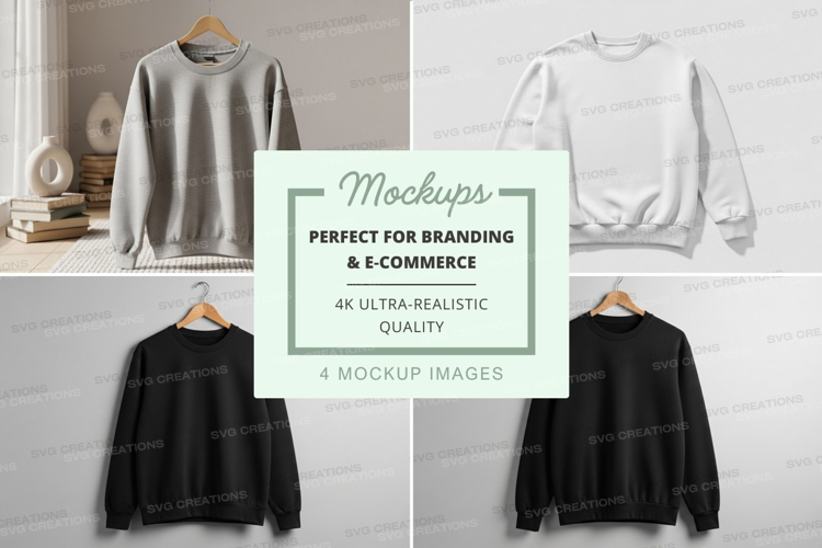 Minimalist sweatshirt mockup on hanger neutral tones