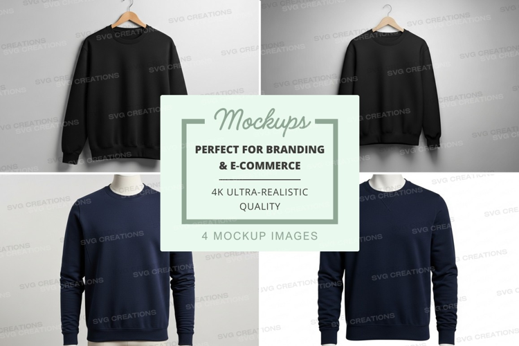 Black long sleeve shirt mockup on hanger minimalist display