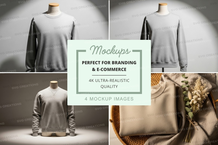 Minimalist gray long sleeve shirt mockup on mannequin and ba