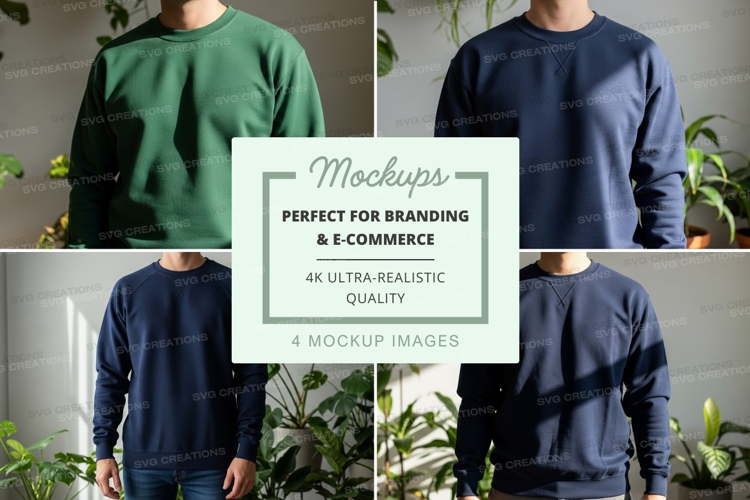 Men long sleeve sweater mockup indoor minimalist display