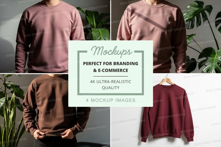 Pink and burgundy sweater mockup on hanger minimalist displa example image 1