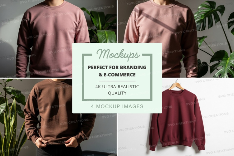 Pink and burgundy sweater mockup on hanger minimalist displa