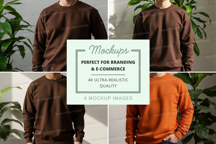 Brown knit sweater mockup on mannequin indoor display