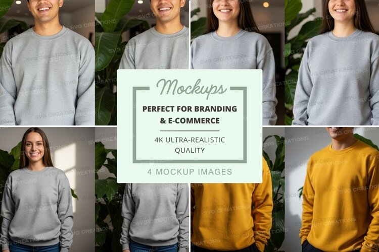 Group friends mockup casual grey hoodie yellow indoor lifest example image 1